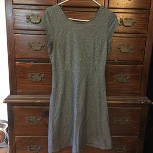 Small black and white stripes. Looks dark gray.